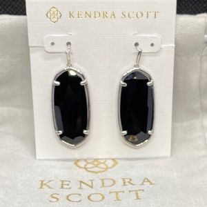 New Kendra Scott Silver Faceted Elle in Black